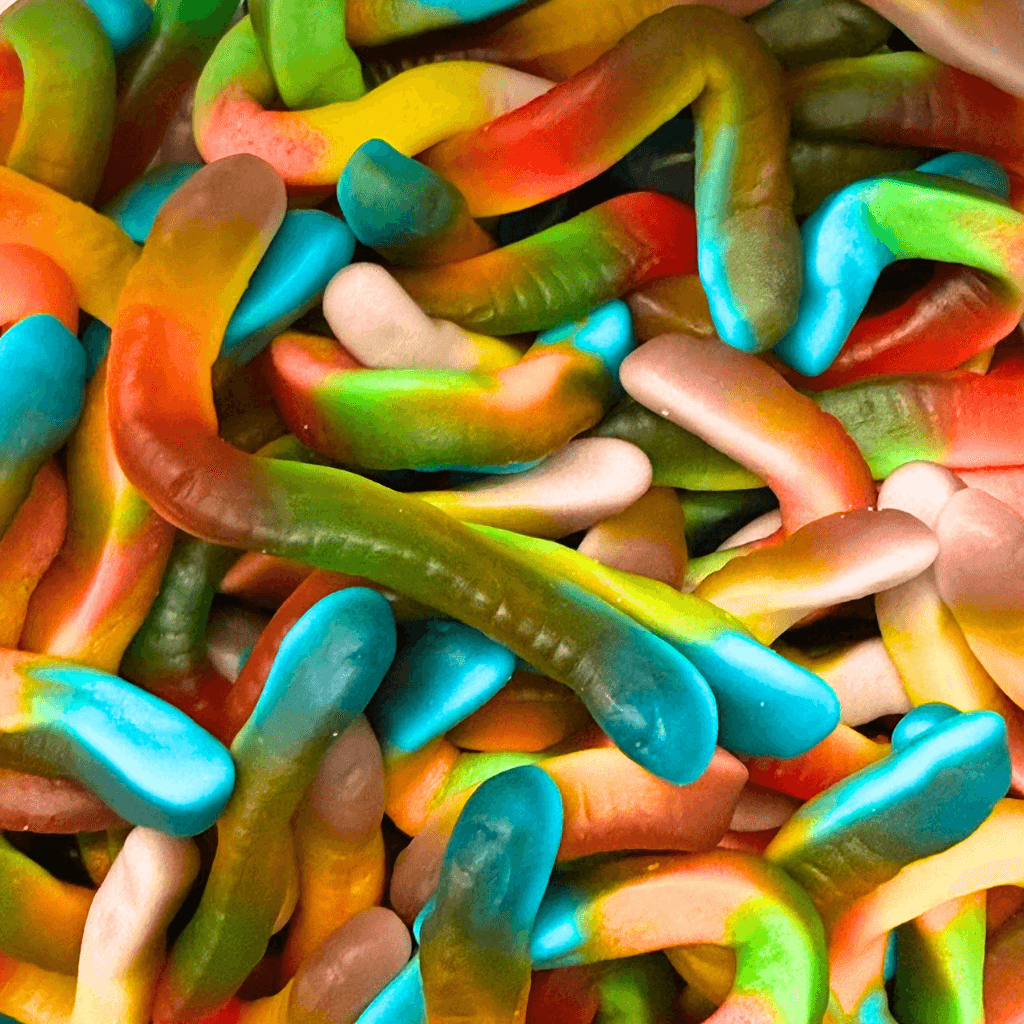 Halal Süßigkeiten Crazy Rainbow Worms 500g (Halal) – online kaufen | Gummilicious